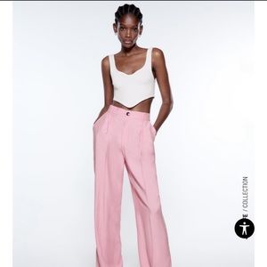 Zara Pink Wide Leg Trouser
